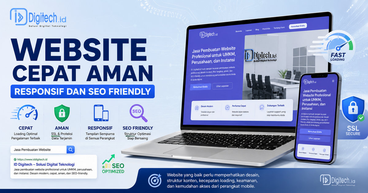 Website Cepat Aman Responsif Dan SEO Friendly Untuk Mendukung Promosi Bisnis